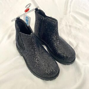 Carter's NWT Model Bessy Black Sparkly Glitter Ankle Boots Size US 1Y